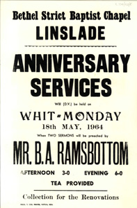 Anniversary service poster 1964
